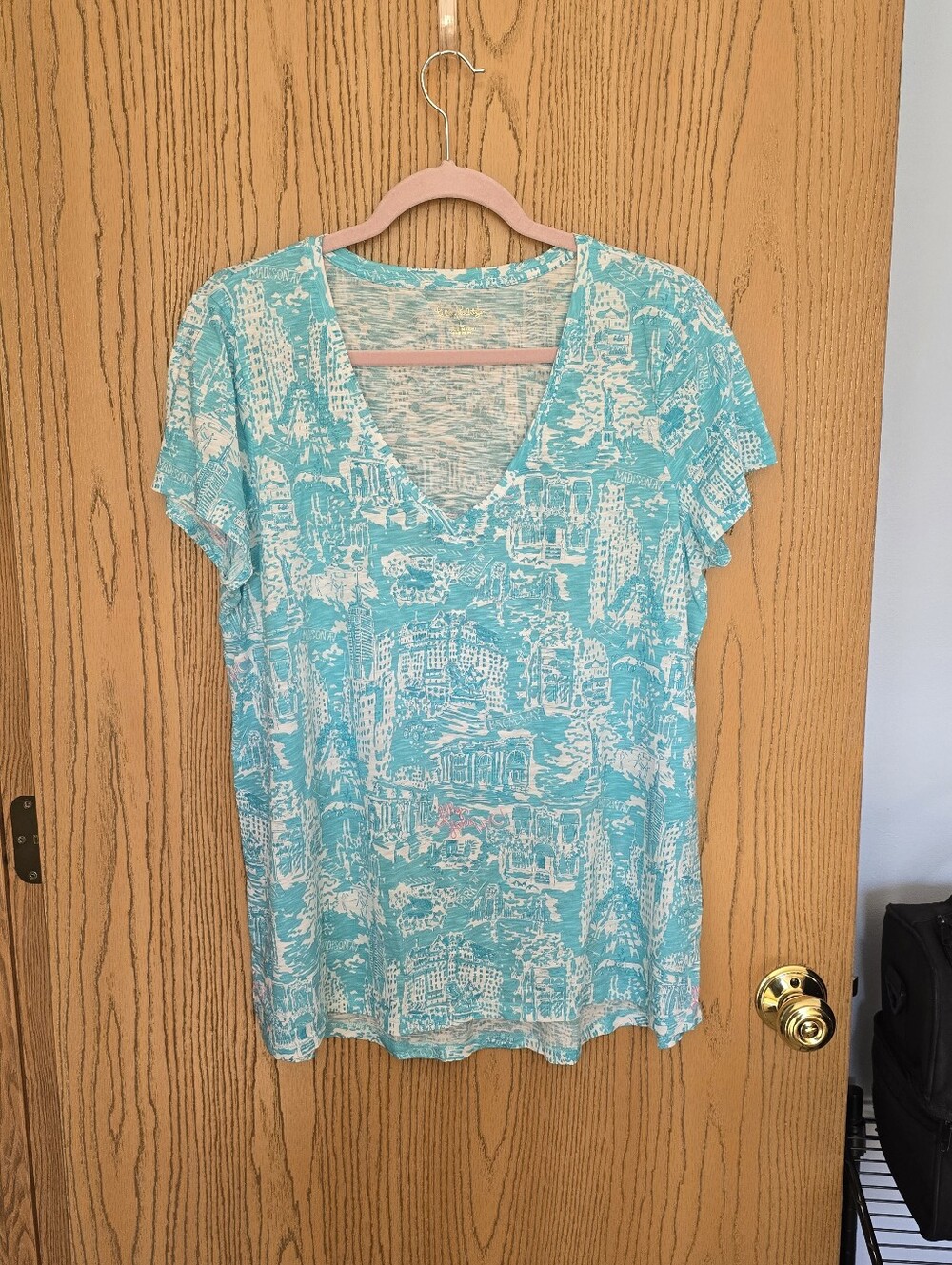 Lilly Pulitzer Etta V-Neck Top Lilly Loves NYC C34